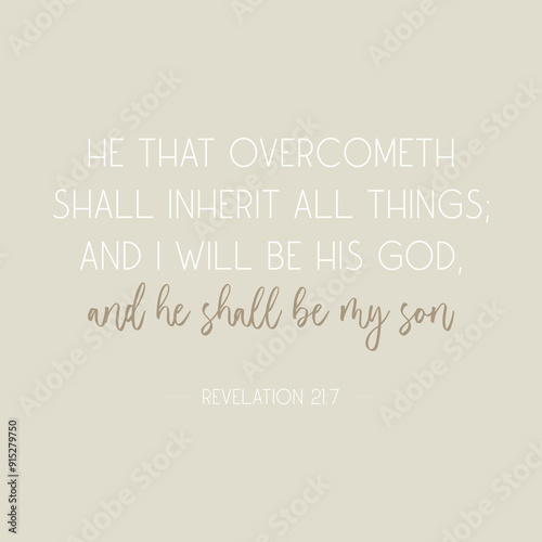 Revelation Bible Verse, Christian banner, vector illustration