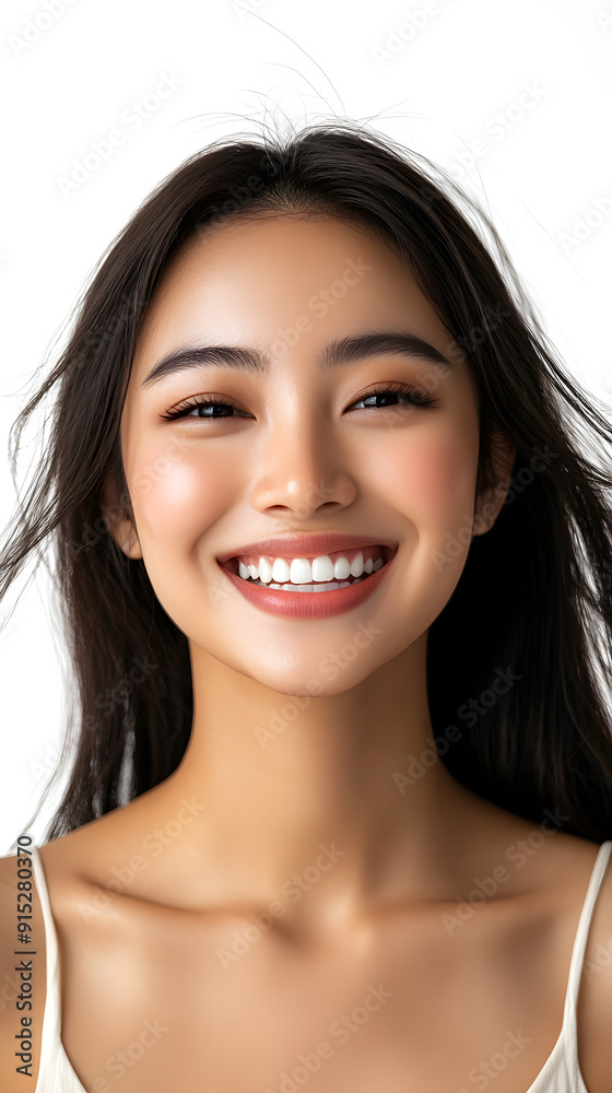 Beautiful young asian woman with clean fresh skin on white background. Face care, Facial treatment concept Beautiful young asian woman with clean fresh skin on white background. Face care, Facial treatment concept