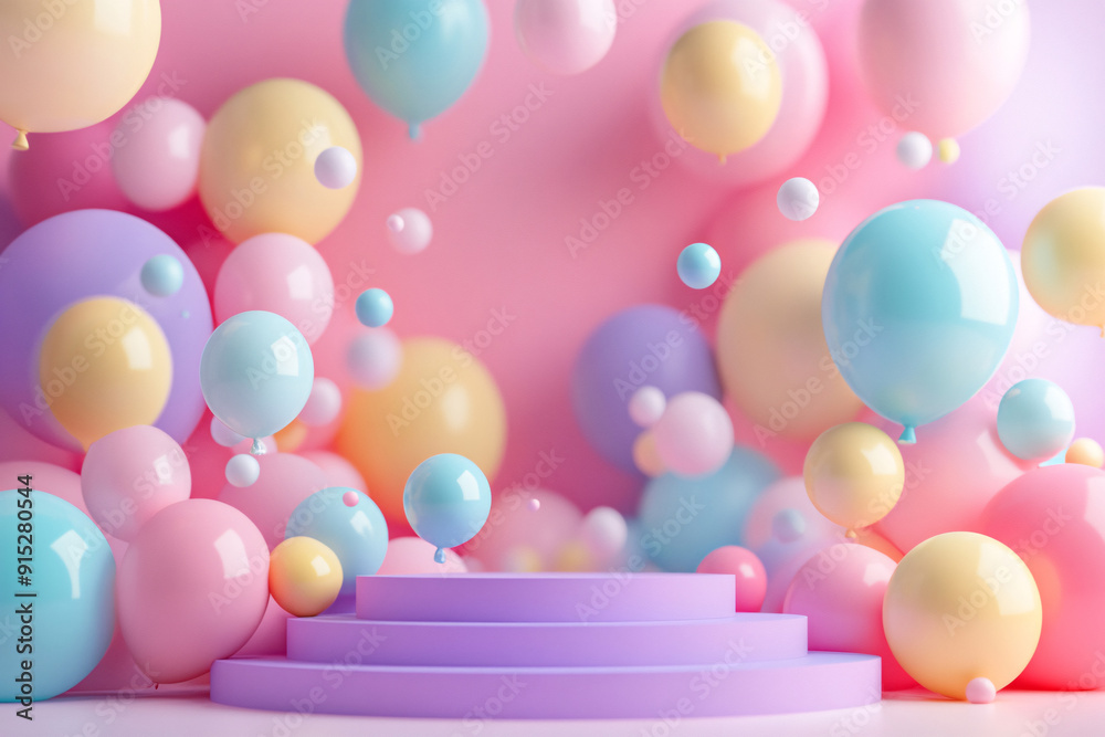 podium backdrop for product display with pastel and dreamy colors background podium backdrop for product display with pastel and dreamy colors background