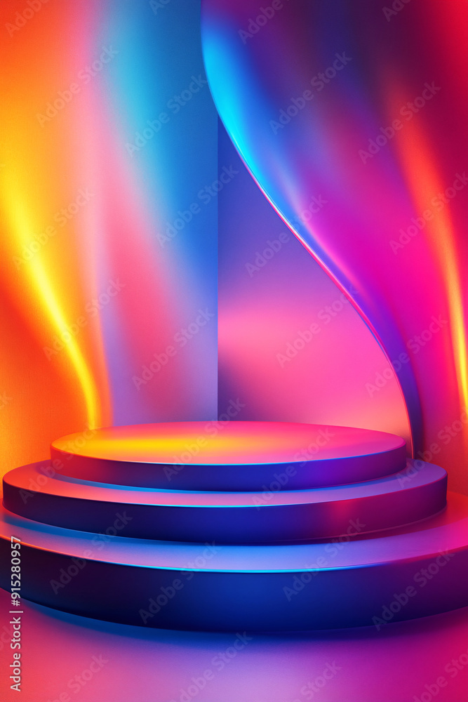 podium backdrop for product display with pastel and dreamy colors background podium backdrop for product display with pastel and dreamy colors background