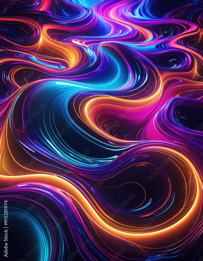 Fototapeta premium Abstract colorful lines background with a dark background