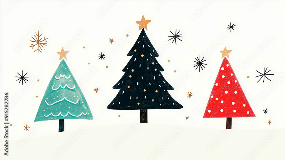 background drawing of 3 short fat christmas trees background drawing of 3 short fat christmas trees