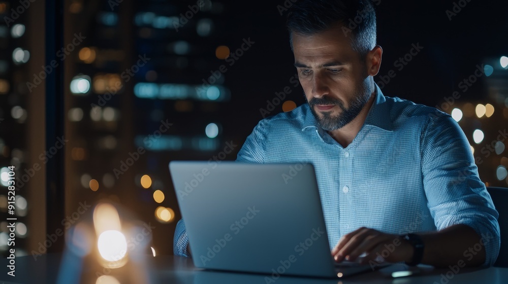 a man sitting at a table using a laptop