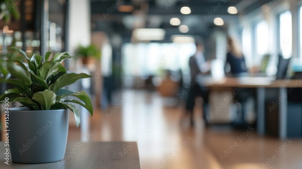 A small potted plant sits on top of a wooden table, surrounded by minimal decor A small potted plant sits on top of a wooden table, surrounded by minimal decor