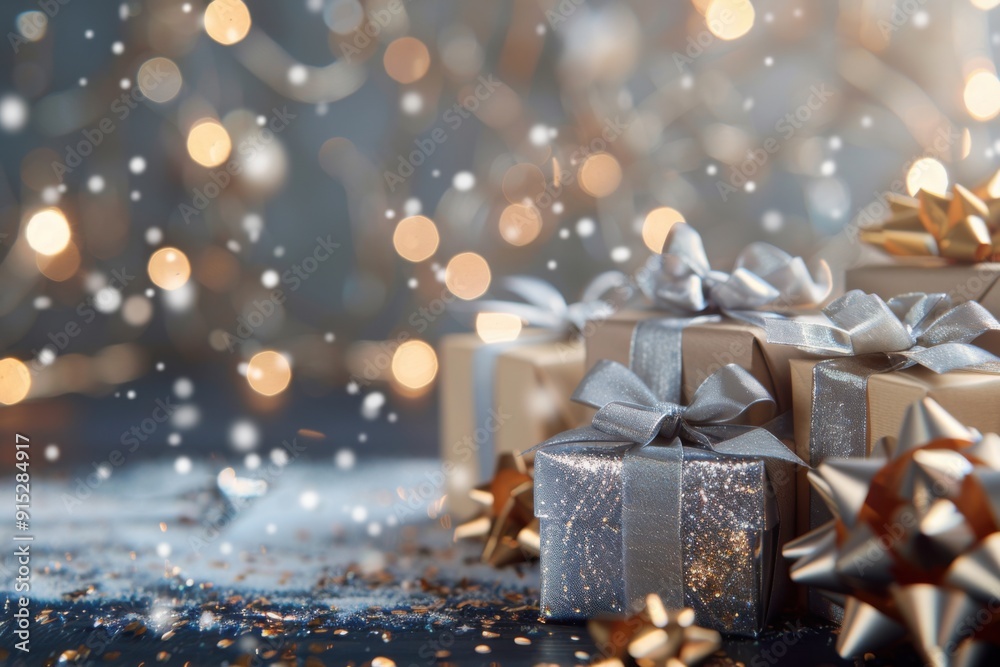 Silver and Blue Christmas Gifts: A Festive and Elegant Holiday Display with Seasonal Sparkle and Cool Tones Silver and Blue Christmas Gifts: A Festive and Elegant Holiday Display with Seasonal Sparkle and Cool Tones