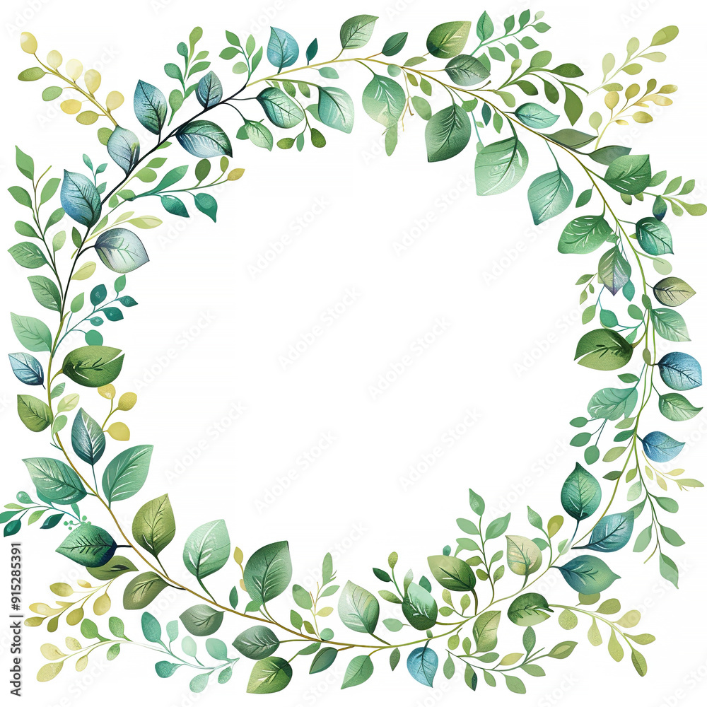 Frame with a green leaf design