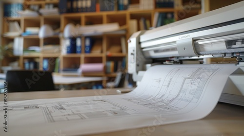 Large Format Printer Printing Architectural Drawings
