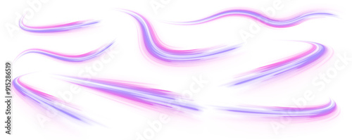 Bright sparkling speed line for futuristic design and banner. Racing cars dynamic flash effects city road with long exposure night ligh. Vector PNG glitter light fire flare trace.