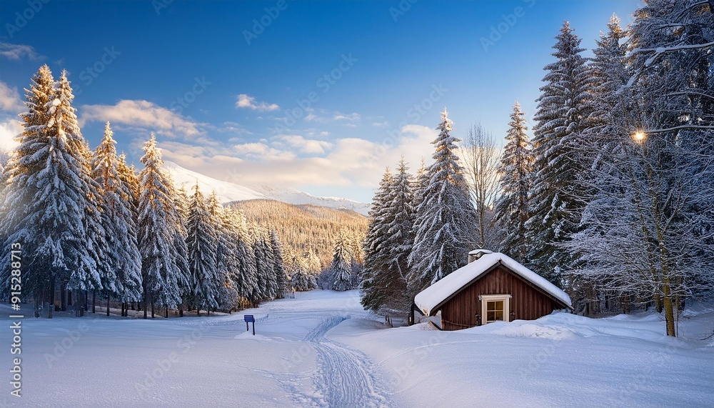 Winter wonderland with snow Winter wonderland with snow