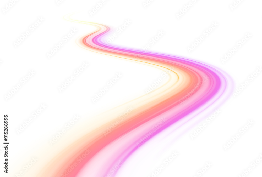 Vector PNG white abstract background with ultraviolet neon glow, blurred light lines, waves. Illustration of accelerating fast database data transfer.