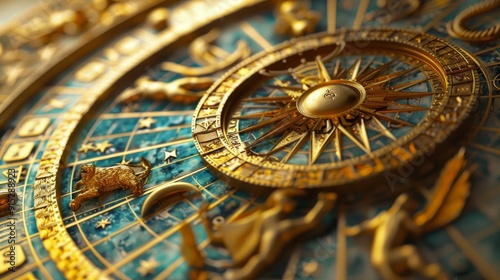 Wallpaper Mural Concept of astrology and horoscope, person inside a zodiac sign wheel, Astrological zodiac signs inside of horoscope circle, Astrology, knowledge of stars in the sky, power of the universe concept. Torontodigital.ca