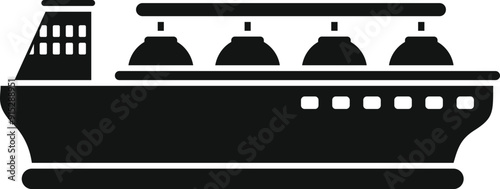 Silhouette of a large lng tanker ship transporting liquefied natural gas across the ocean