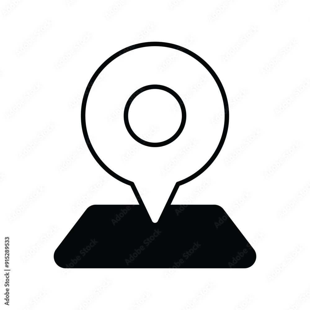map location glyph icon with white background vector stock illustration map location glyph icon with white background vector stock illustration
