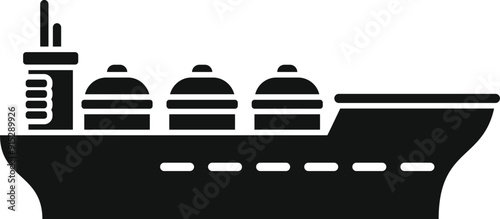 Black silhouette of a gas carrier ship transporting lng, highlighting the importance of maritime energy logistics