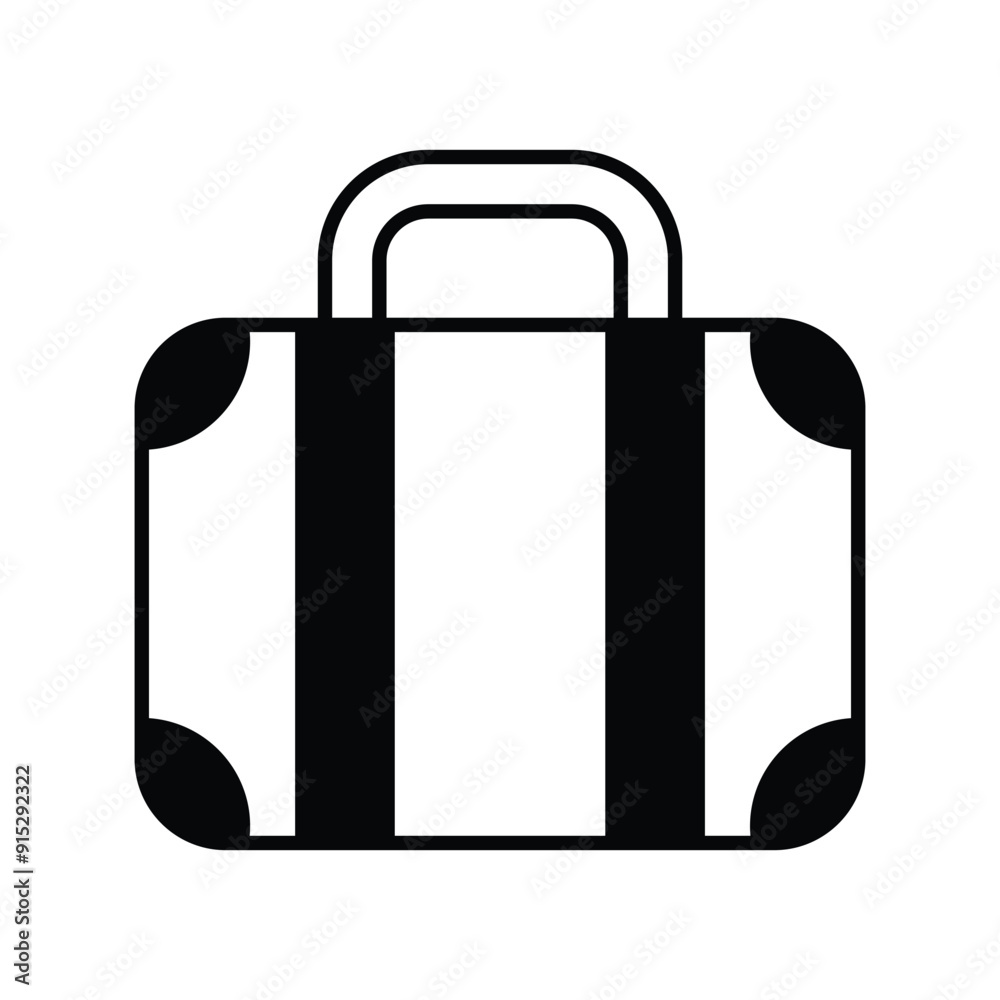 suitcase glyph icon with white background vector stock illustration suitcase glyph icon with white background vector stock illustration