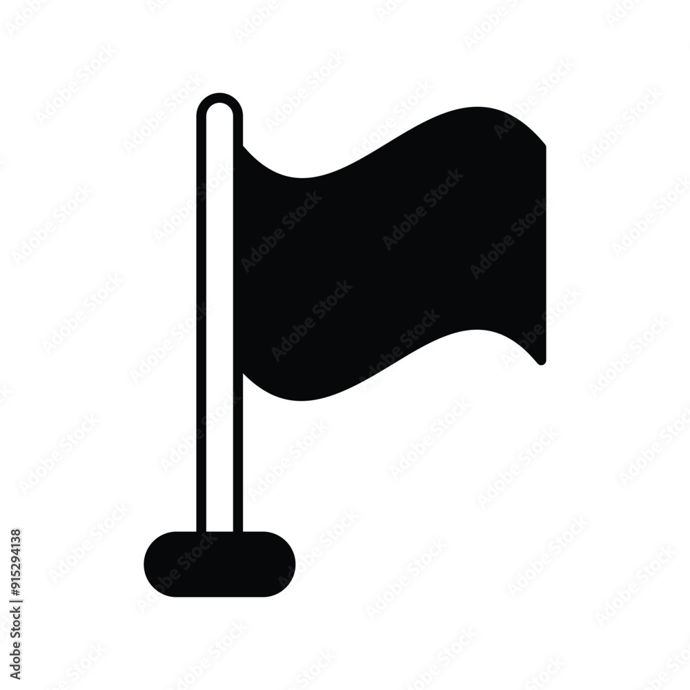 flag glyph icon with white background vector stock illustration flag glyph icon with white background vector stock illustration