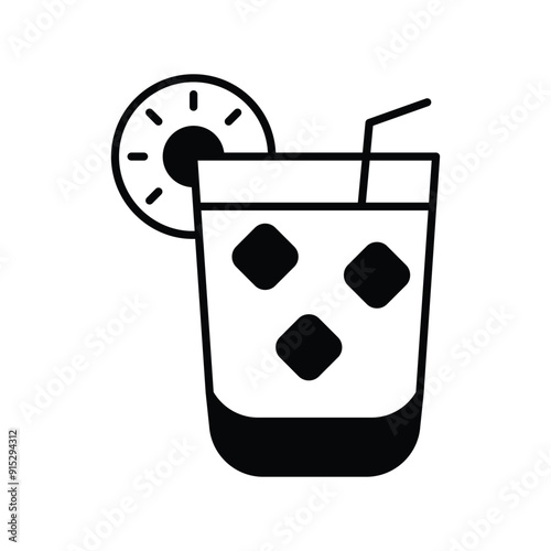 drinks glyph icon with white background vector stock illustration