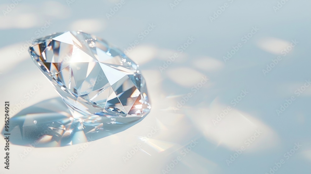 Sparkling Diamond on White Background Sparkling Diamond on White Background