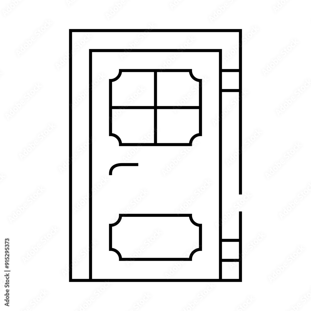 door renovation line icon vector. door renovation sign. isolated contour symbol black illustration door renovation line icon vector. door renovation sign. isolated contour symbol black illustration