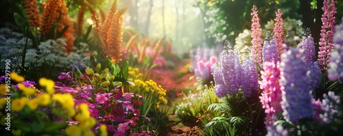 Wallpaper Mural Beautiful garden full of flowers, 4K hyperrealistic photo Torontodigital.ca