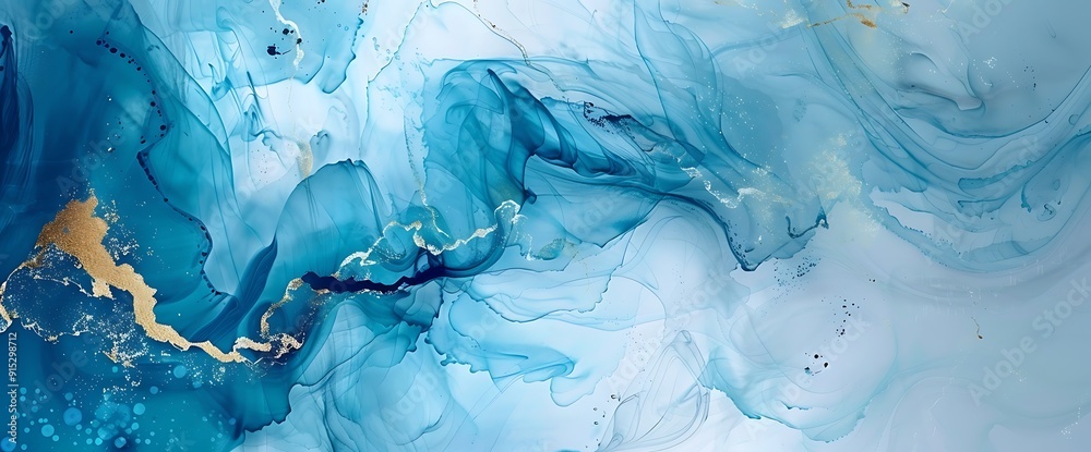 Abstract Blue and Gold Swirls Abstract Blue and Gold Swirls
