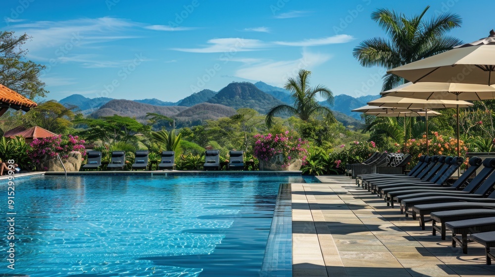 Luxury Resort Pool with Mountain View Luxury Resort Pool with Mountain View