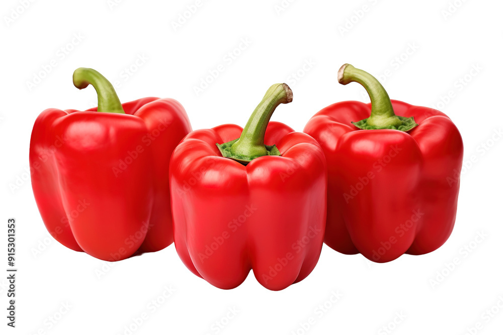 Vibrant Red Bell Peppers Gathered Together On A Bright White Surface In Natural Light on Transparent PNG Background. Vibrant Red Bell Peppers Gathered Together On A Bright White Surface In Natural Light on Transparent PNG Background.