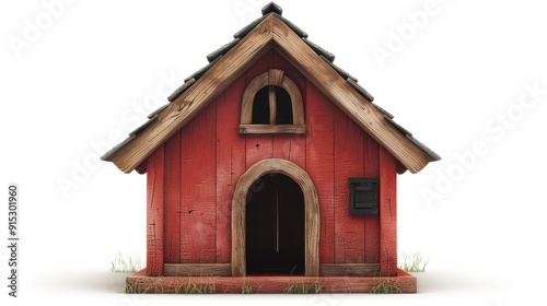 Pet house, 3D illustration, realistic, isolated on white background