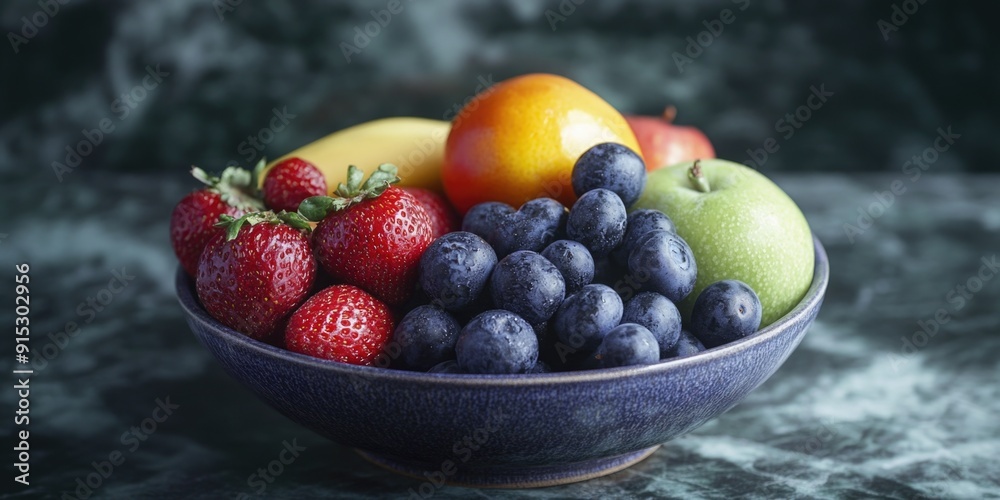 Fruit bowl on table Fruit bowl on table