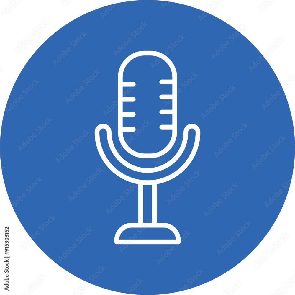 Microphone line circle icon Microphone line circle icon