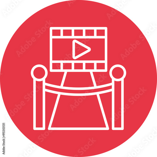 Movie Premiere line circle icon