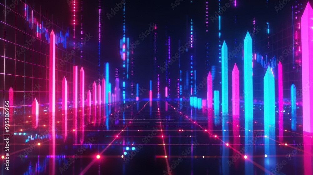Neon Cityscape of Digital Growth Neon Cityscape of Digital Growth
