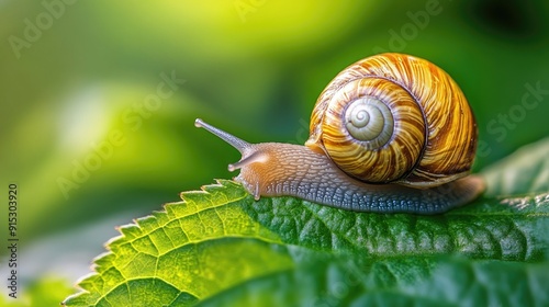 A close-up of a snail on a leaf, representing the slow and steady pace of nature.