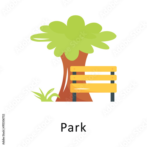 Park Vector Flat Icon Design illustration Symbol on White background EPS 10 File 