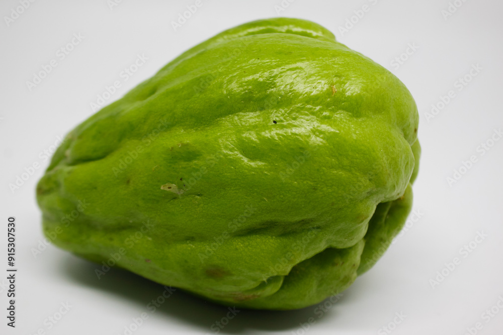 Chayote isolated on a white background, Sechium edule
