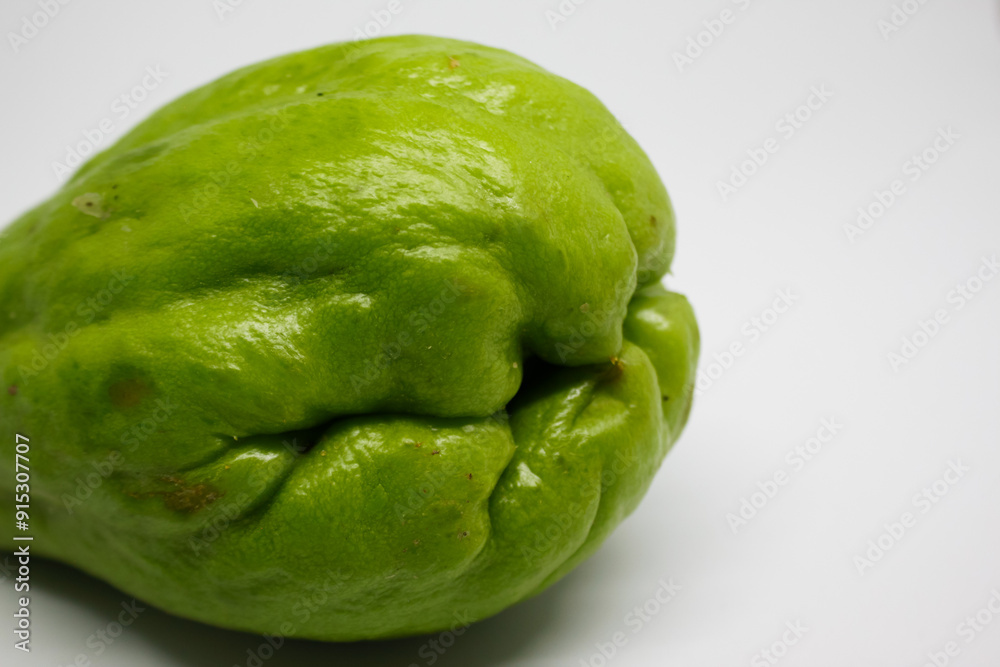 Chayote isolated on a white background, Sechium edule