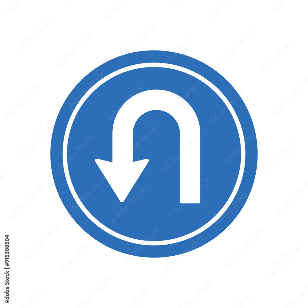 u turn sign u turn sign