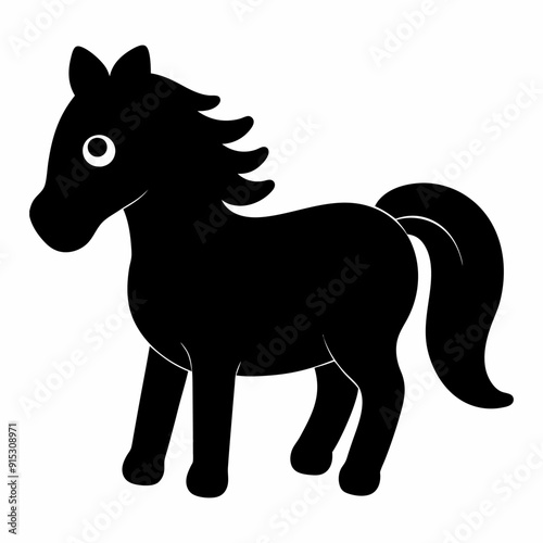 Cartoon horse silhouette illustration