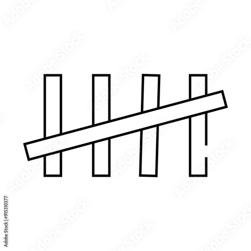 notches prisoner line icon vector. notches prisoner sign. isolated contour symbol black illustration