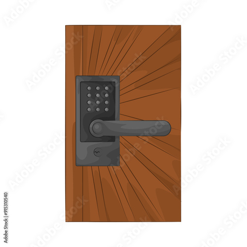 Illustration of smart door lock 
