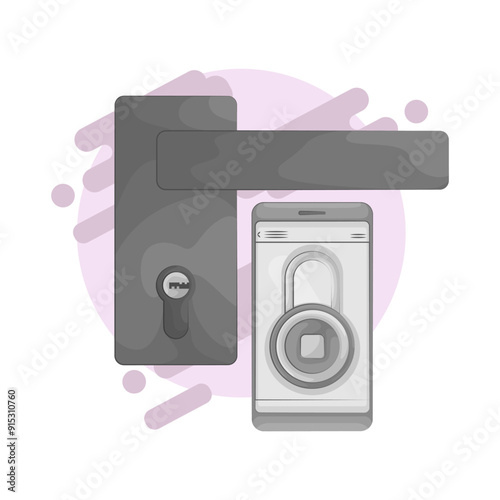 Illustration of door lock 