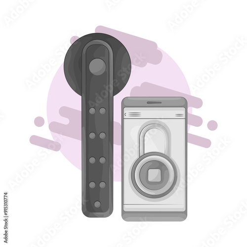 Illustration of smart door lock 