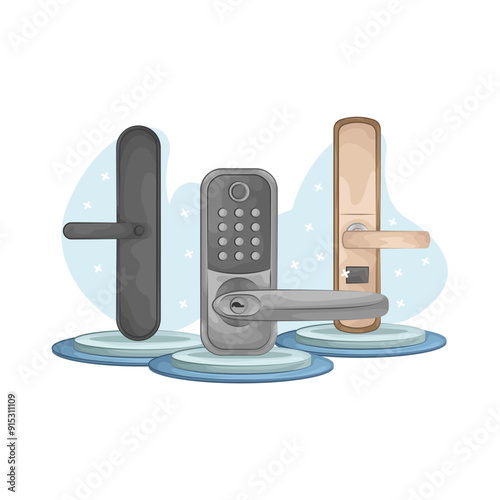 Illustration of door lock 