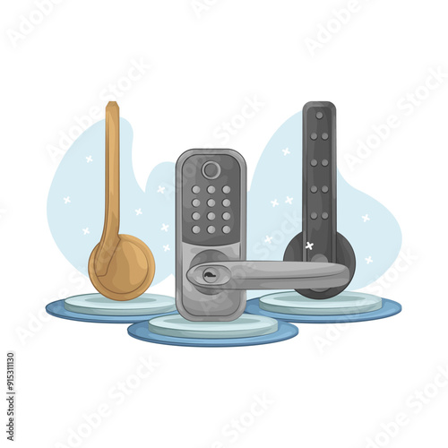 Illustration of door lock 