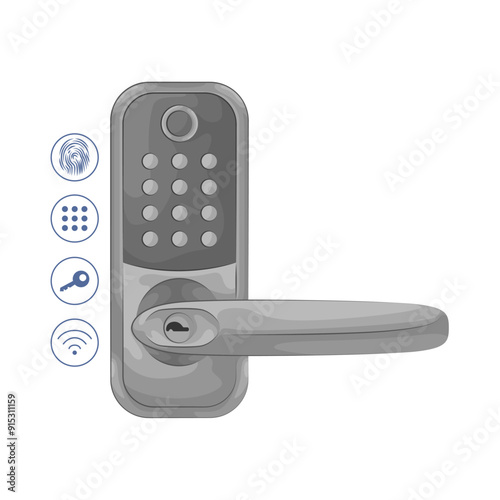 Illustration of smart door lock 