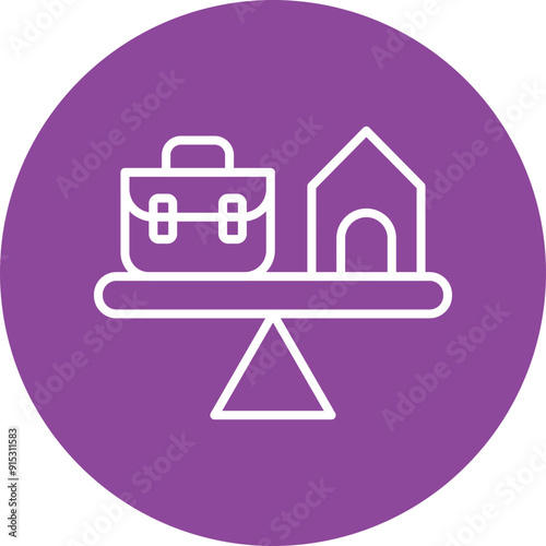WorkLife Balance line circle icon
