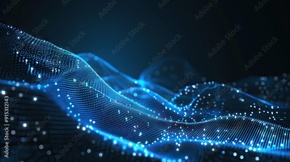 Abstract Background with a Glowing Blue Flow. AI generated illustration.