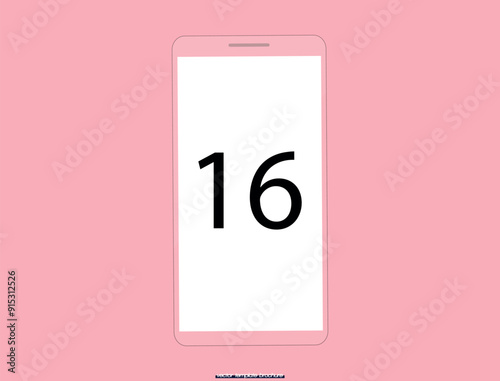 Mobile app. Smartphone on a pink background. Vector illustration.