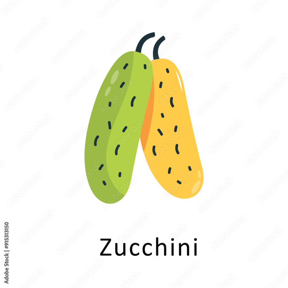 Zucchini Vector Flat Icon Design illustration Symbol on White background EPS 10 File Zucchini Vector Flat Icon Design illustration Symbol on White background EPS 10 File