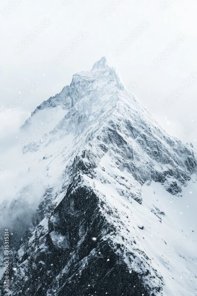 Obraz premium Mountain with Snowy Peak